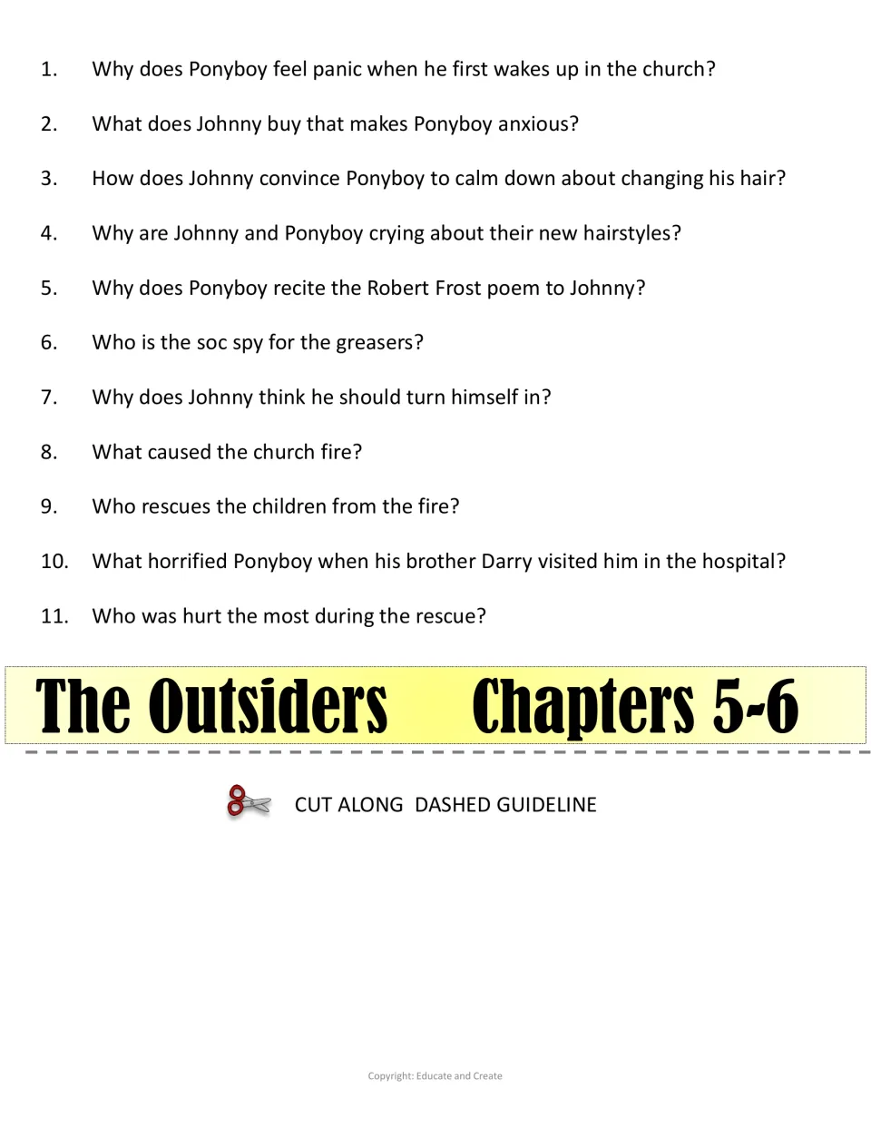 Chapters 5-6 flip book layer: 11 questions on hiding in the church, the Robert Frost poem, the church fire and the rescue