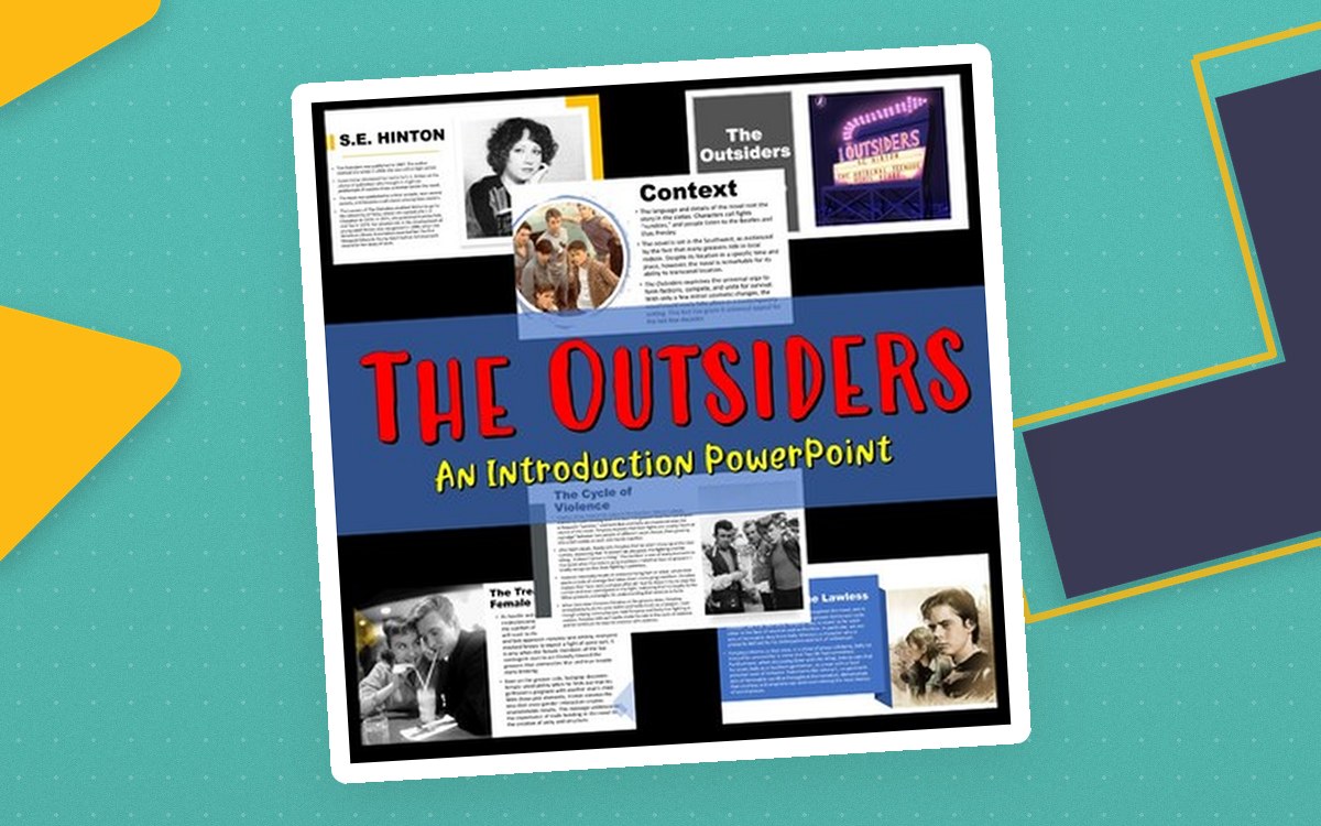 The Outsiders Introduction PowerPoint preview: Author background slide on S.E