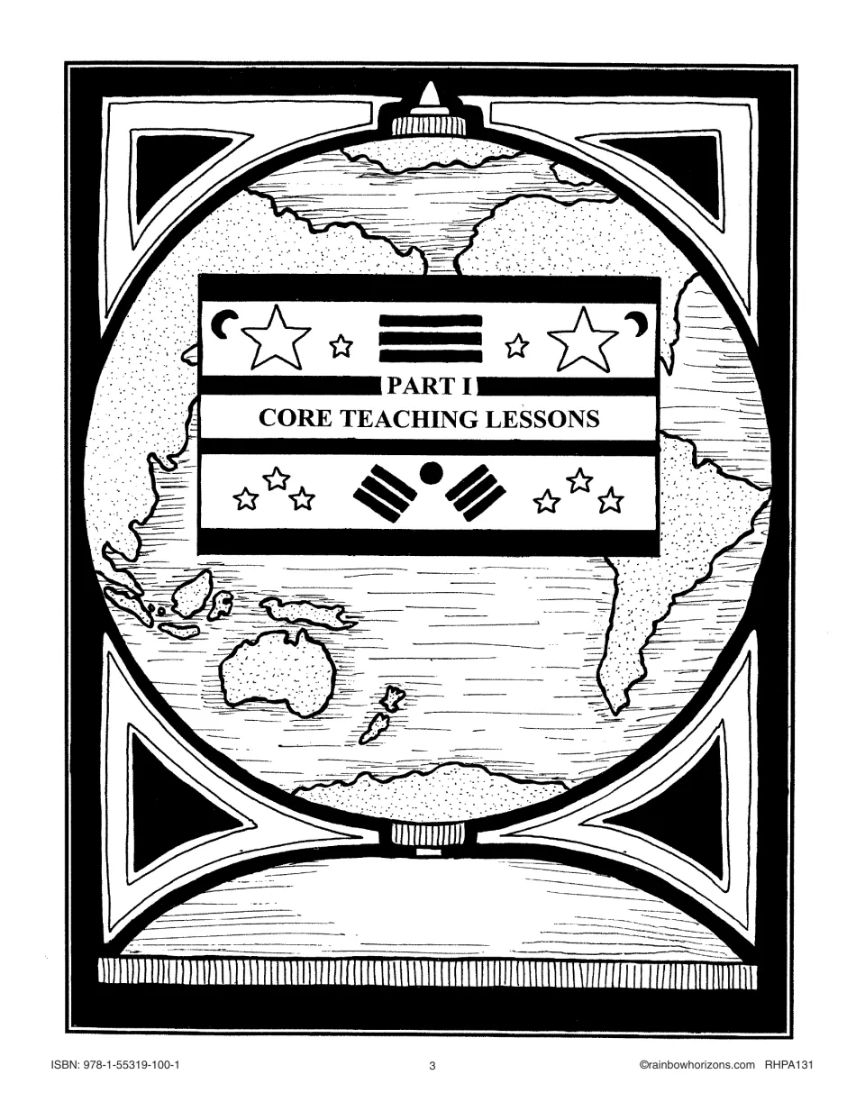 Section cover introducing Part I, Core Teaching Lessons, in the geography and social studies unit
