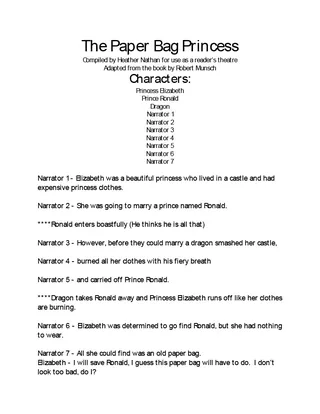 The Paper Bag Princess Reader's Theatre – cover