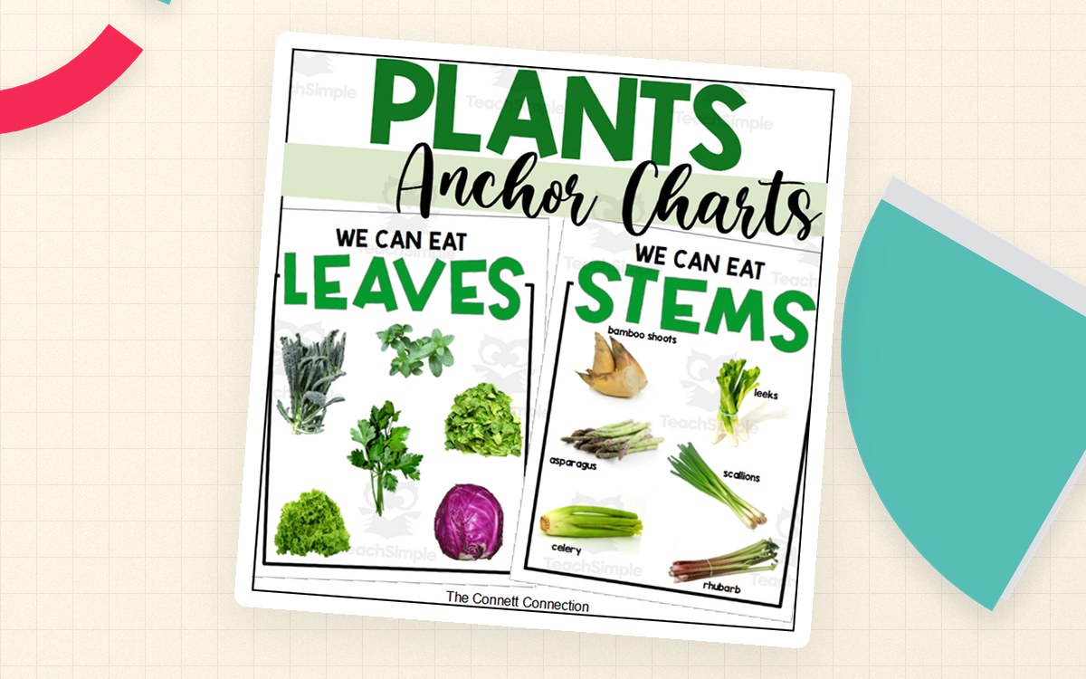 Parts of a Plant Anchor Chart – Edible Plants poster cover with the resource title and classroom artwork.