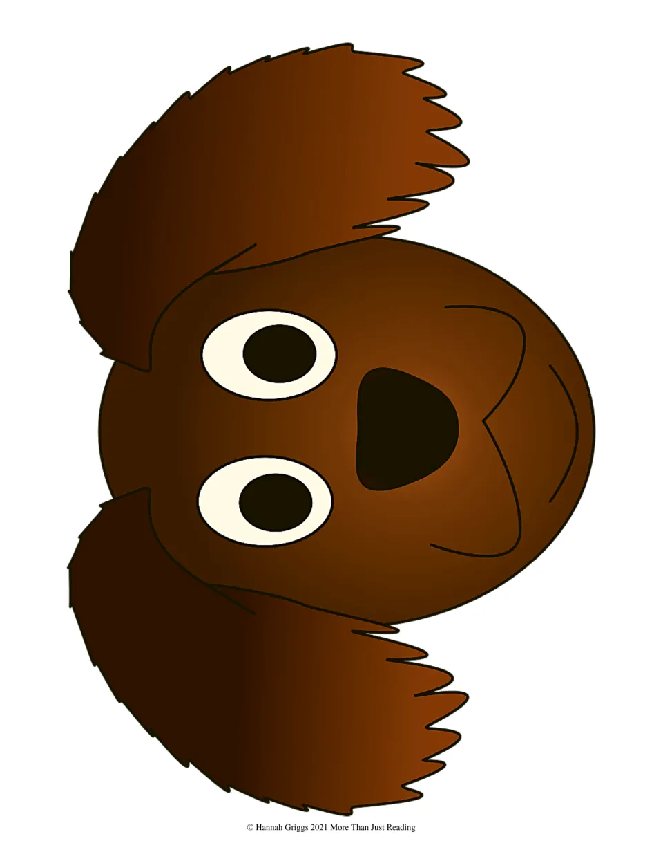 Brown dog face template is the color version for cutting out and gluing onto the paper plate mask