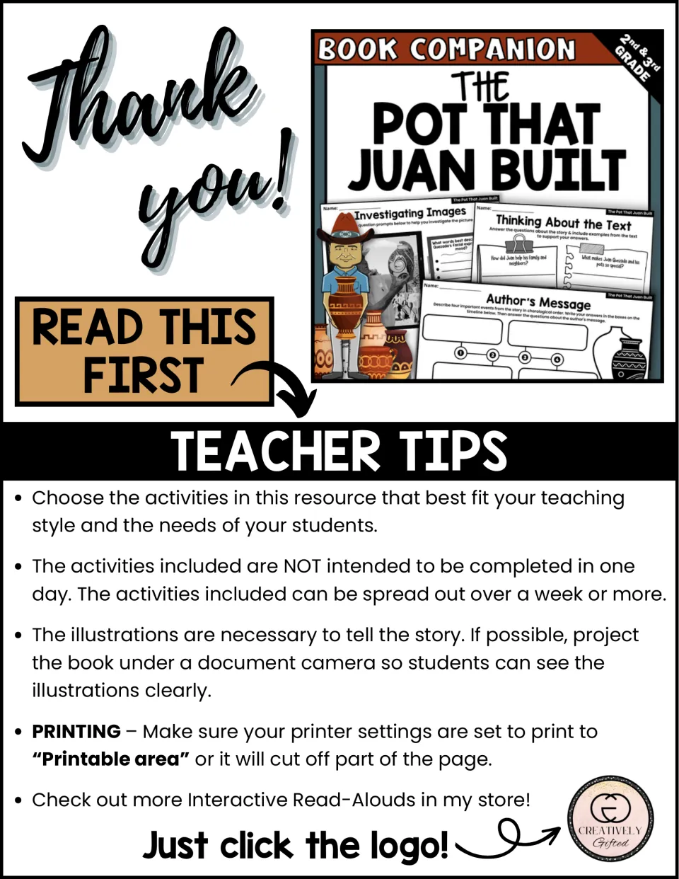 Teacher tips for the book companion explain activity selection, pacing, viewing illustrations, and printing.