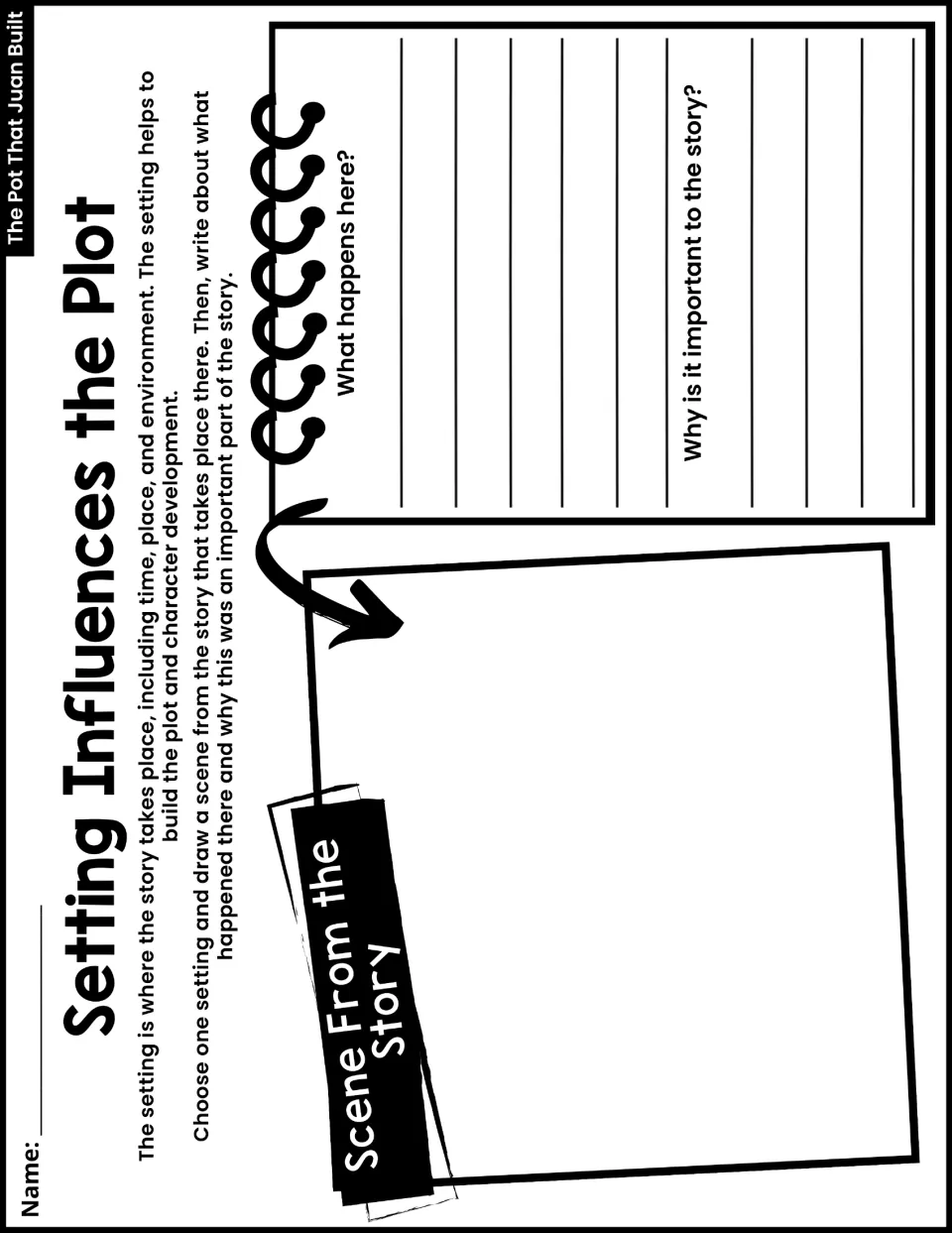 Setting Influences the Plot activity asks students to draw a setting and explain what happens there and why it matters.