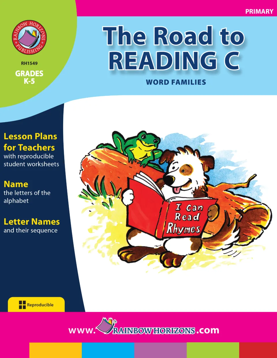 The Road to Reading C - Word Families cover identifies teacher lesson plans and reproducible student worksheets