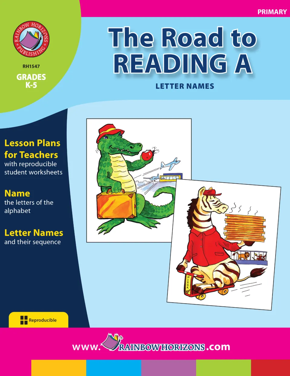 Cover of the Letter Names unit, featuring teacher lesson plans and reproducibles for naming and sequencing letters