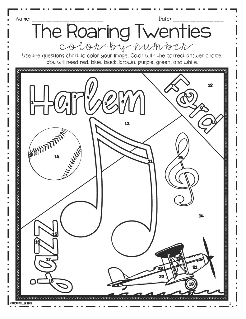 The Roaring Twenties Color by Number – cover
