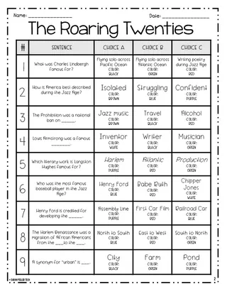 The Roaring Twenties Color by Number – sample page 2