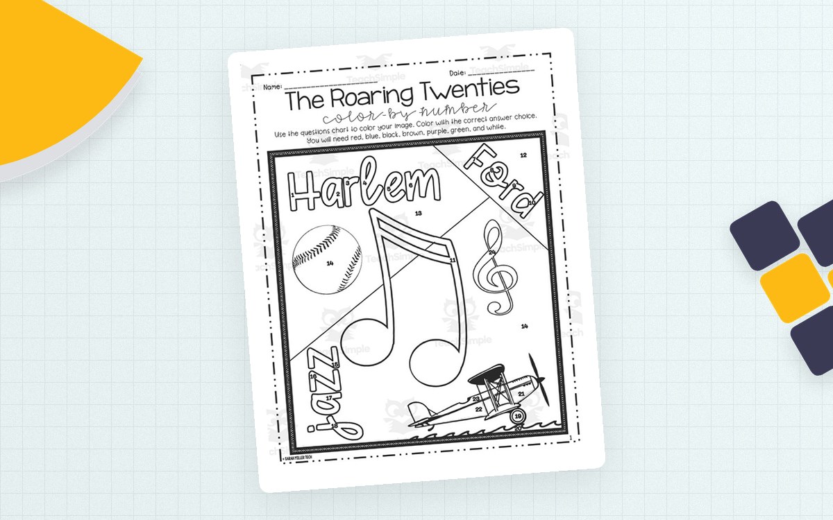 The Roaring Twenties Color by Number preview