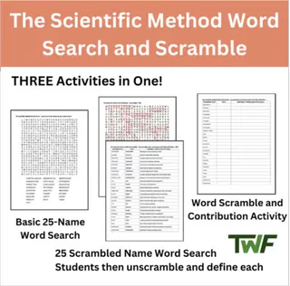 The Scientific Method Word Search and Scramble Activity – preview