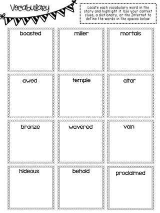 Medusa and Athena – Greek Myth Activity Packet – sample page 3