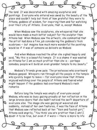 Medusa and Athena – Greek Myth Activity Packet – sample page 4