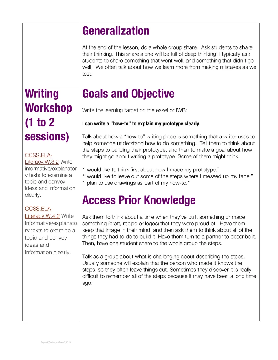 Science reflection leads into a writing lesson on explaining car construction through clear how-to steps