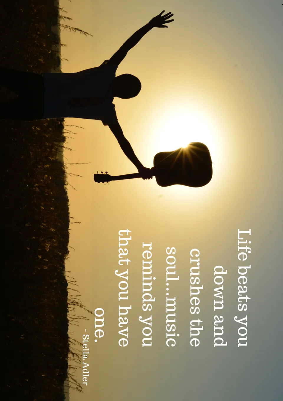 Music quote poster 7: Stella Adler’s words about music reminding you that you have a soul