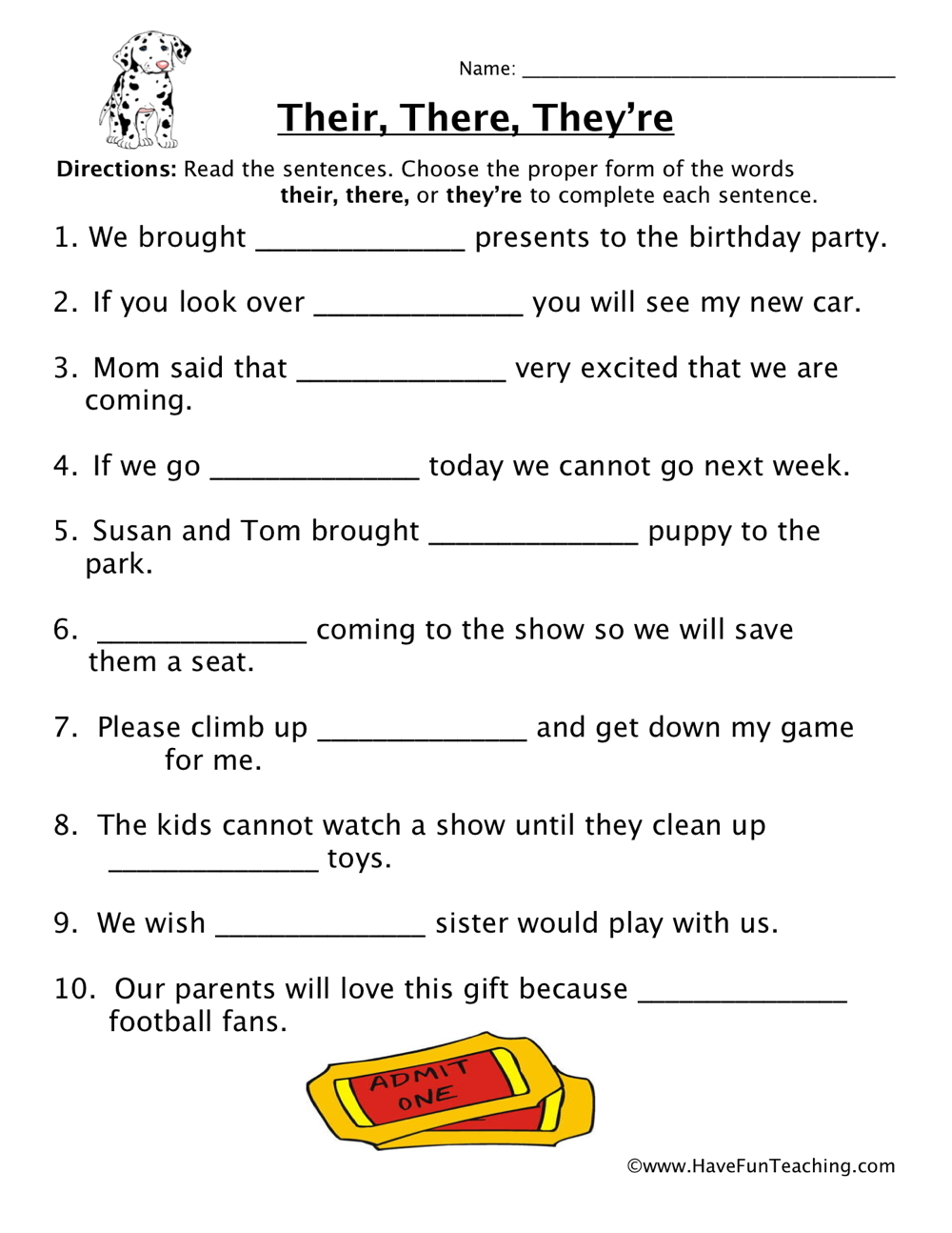 Their There They re Homophones Worksheet By Teach Simple