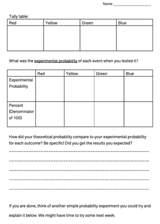 Theoretical vs Experimental Probability – 2-Page Task – sample page 3