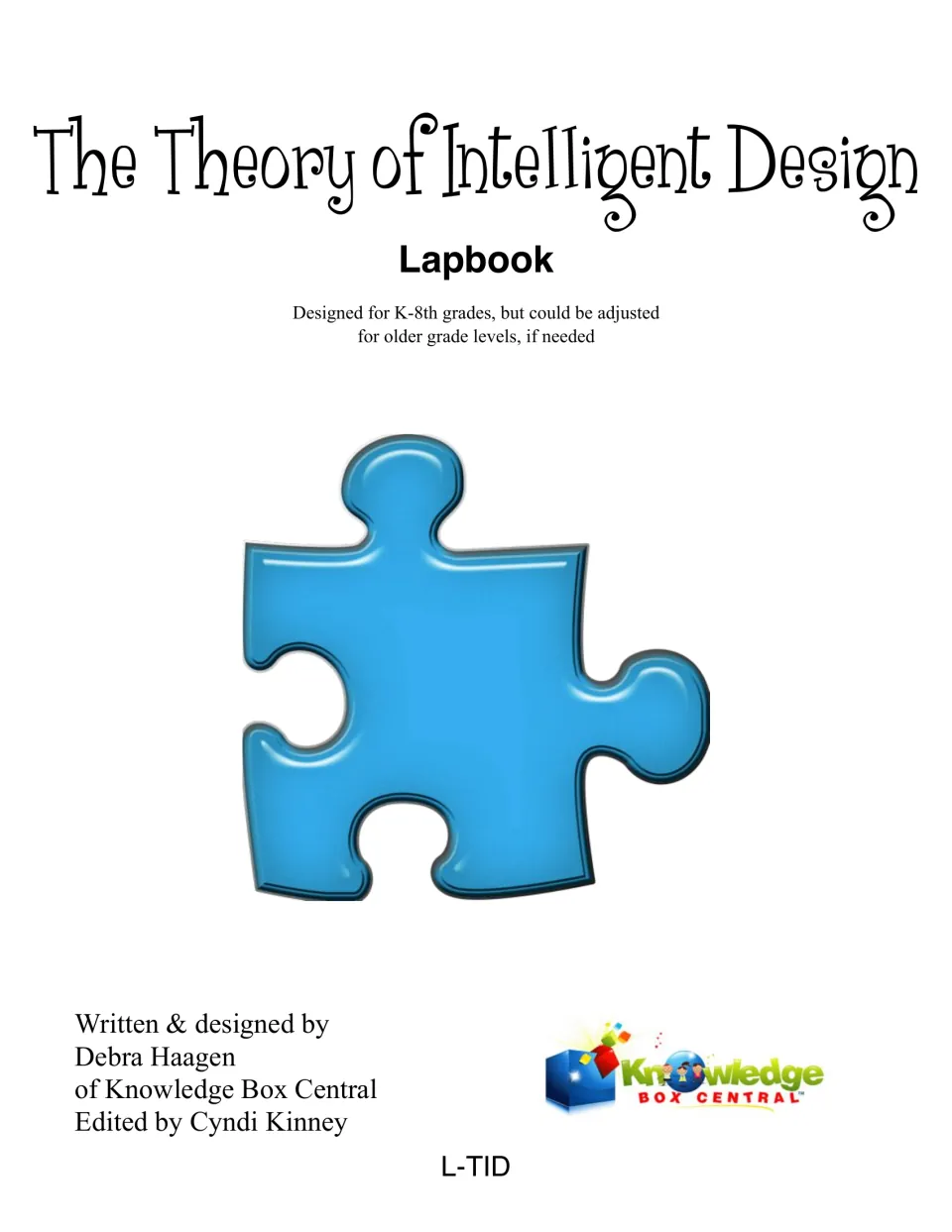 The Theory of Intelligent Design Lapbook cover identifies grades K–8 and names author Debra Haagen.
