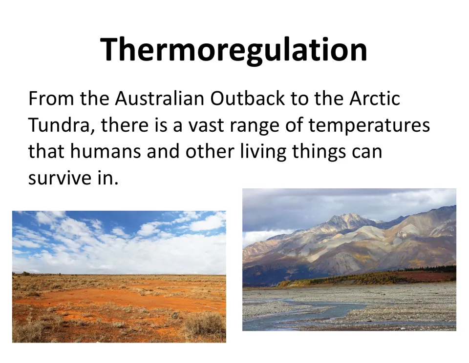 Introductory lesson slide contrasts the Australian Outback and Arctic tundra as environments for life.