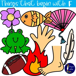 Things That Begin With F – Letter F Clip Art – cover