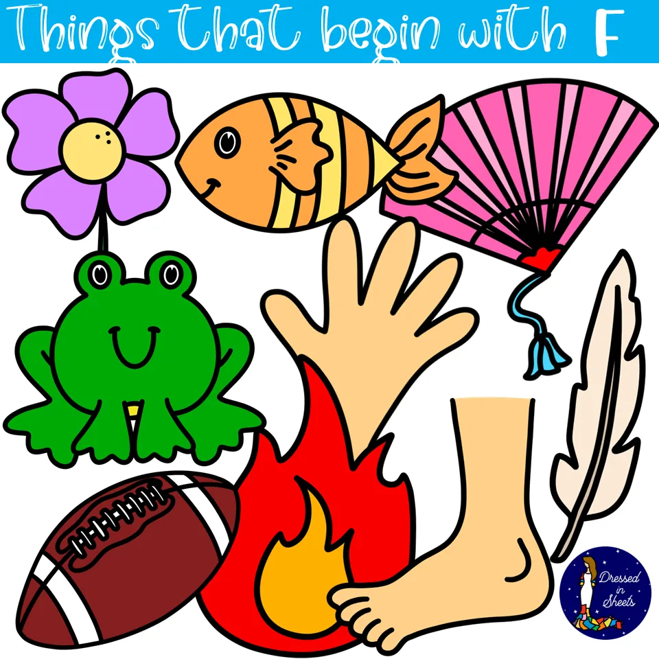 Things That Begin With F – Letter F Clip Art – cover