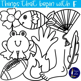 Things That Begin With F – Letter F Clip Art – preview