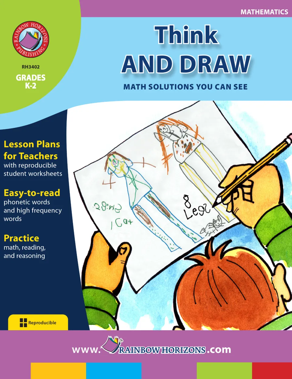 Think and Draw - Math Solutions You Can See cover identifies K–2 math lessons and reproducible worksheets.
