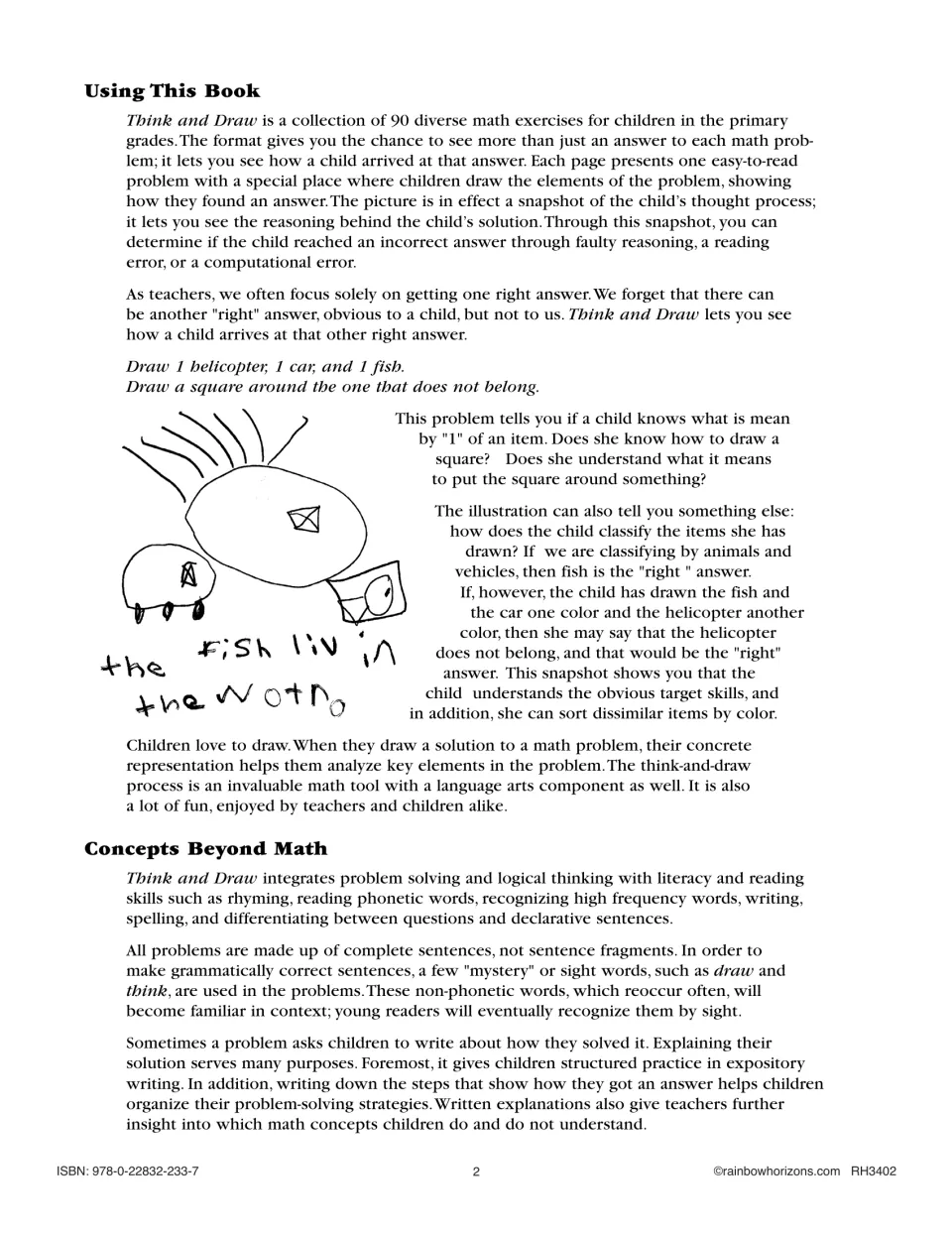 Teacher introduction explains the 90 drawing exercises, interpreting student reasoning, and literacy connections.