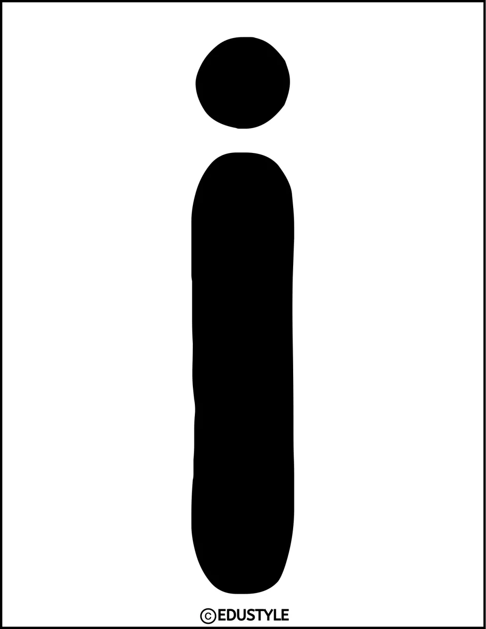 Display letter i in solid black, part of the word 'This' for the llama-themed bulletin board or door decor