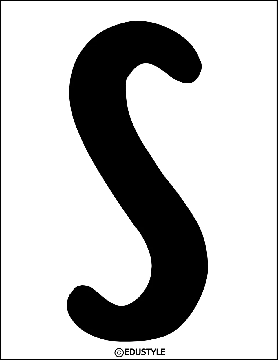Display letter S in solid black, part of the word 'This' for the llama-themed bulletin board or door decor