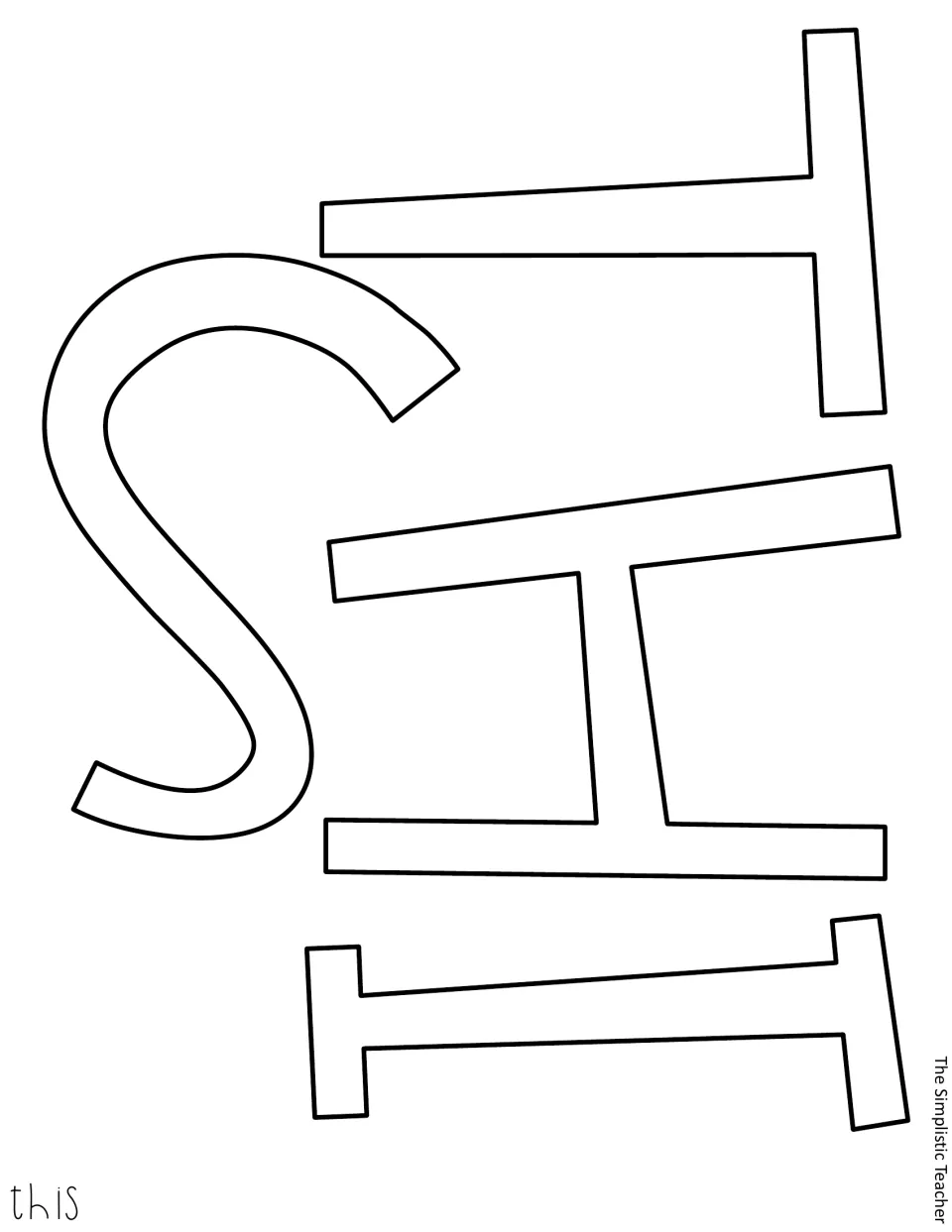Blackline cut-out letters T, H, I, and S form “this” in the chess-themed classroom display slogan