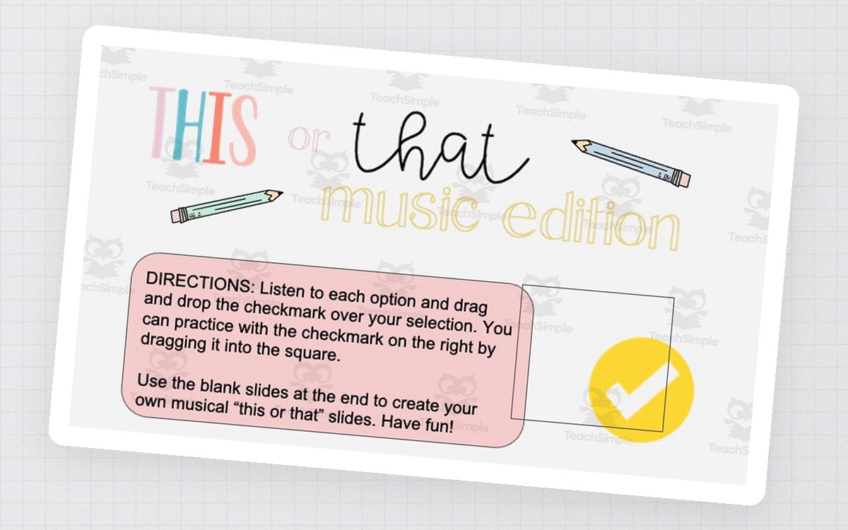 This or That Game: Music Edition teaching resource preview