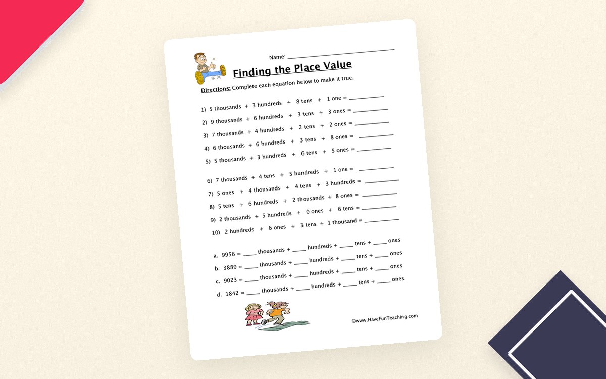 THTO Place Value Worksheet preview