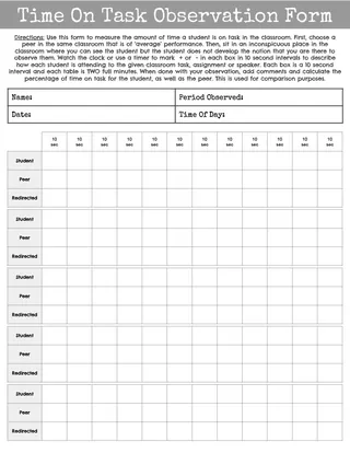 Time on Task Data Sheets - Two Observation Forms – preview 1