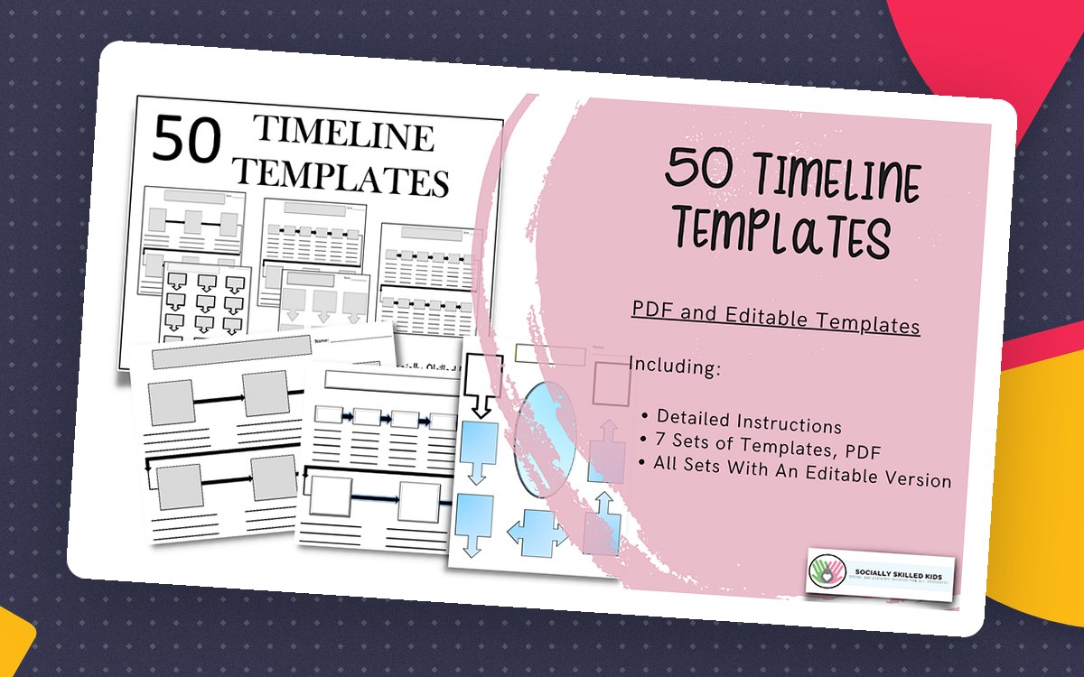 Timeline Templates, 50 Differentiated Timelines, Editable Version Included preview