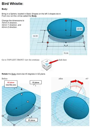 TinkerCAD step-by-step instructions for Bird Whistle – sample page 2