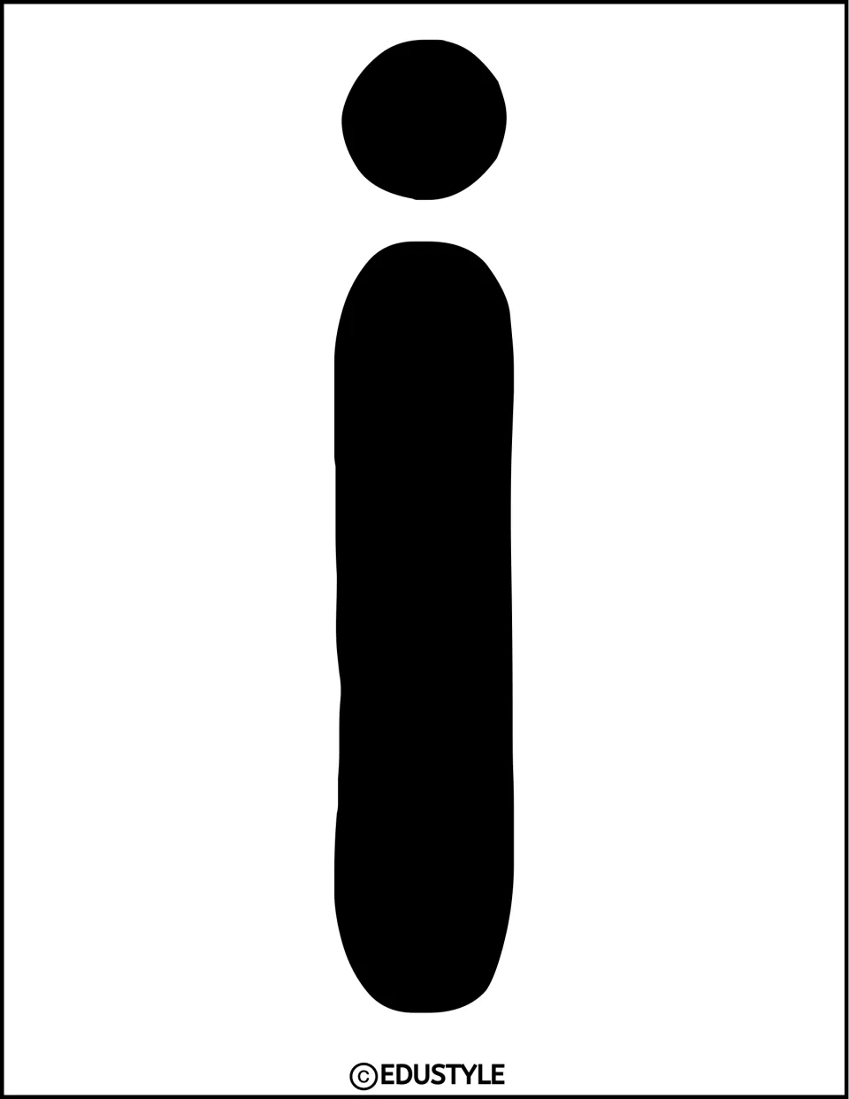 Bulletin board title letter i in solid black, part of the Christmas kindness display lettering set