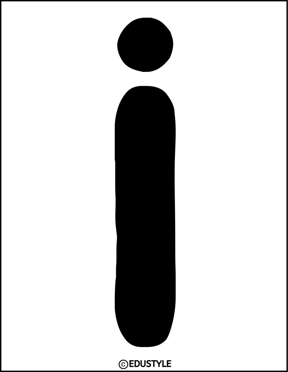 Black lowercase i cutout for the Christmas bulletin board or door display, part of the word 'Tis