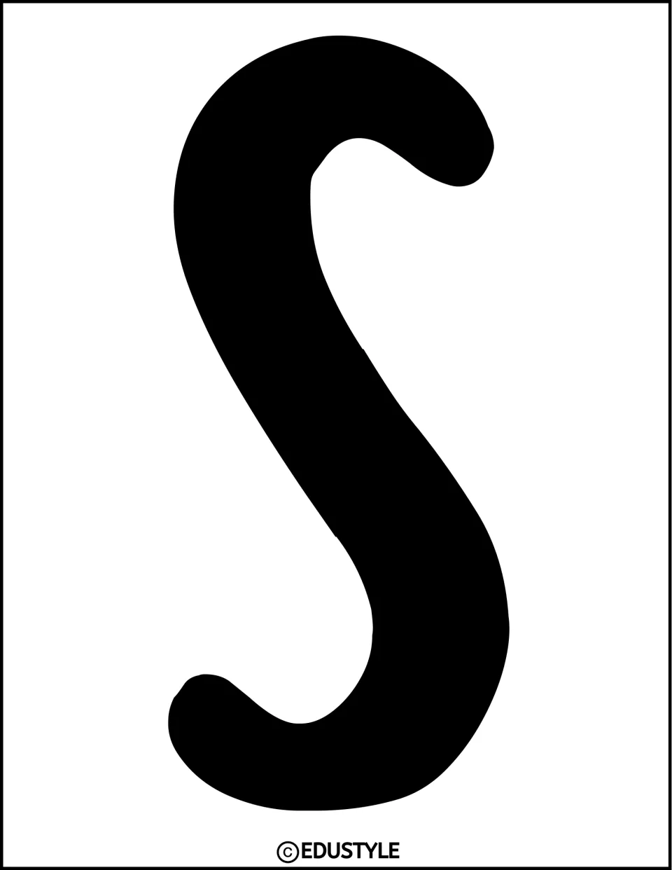 Black letter s cutout for the Christmas bulletin board or door display, completing the word 'Tis
