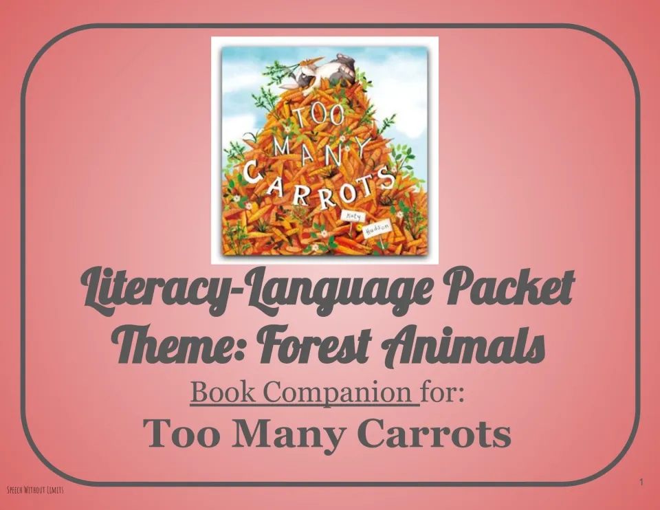 Cover of the forest animals literacy-language packet, featuring the companion book's cover and title