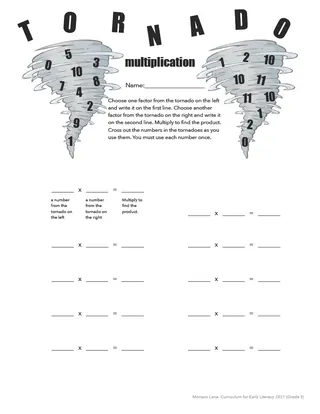 Tornado Multiplication Worksheet – cover
