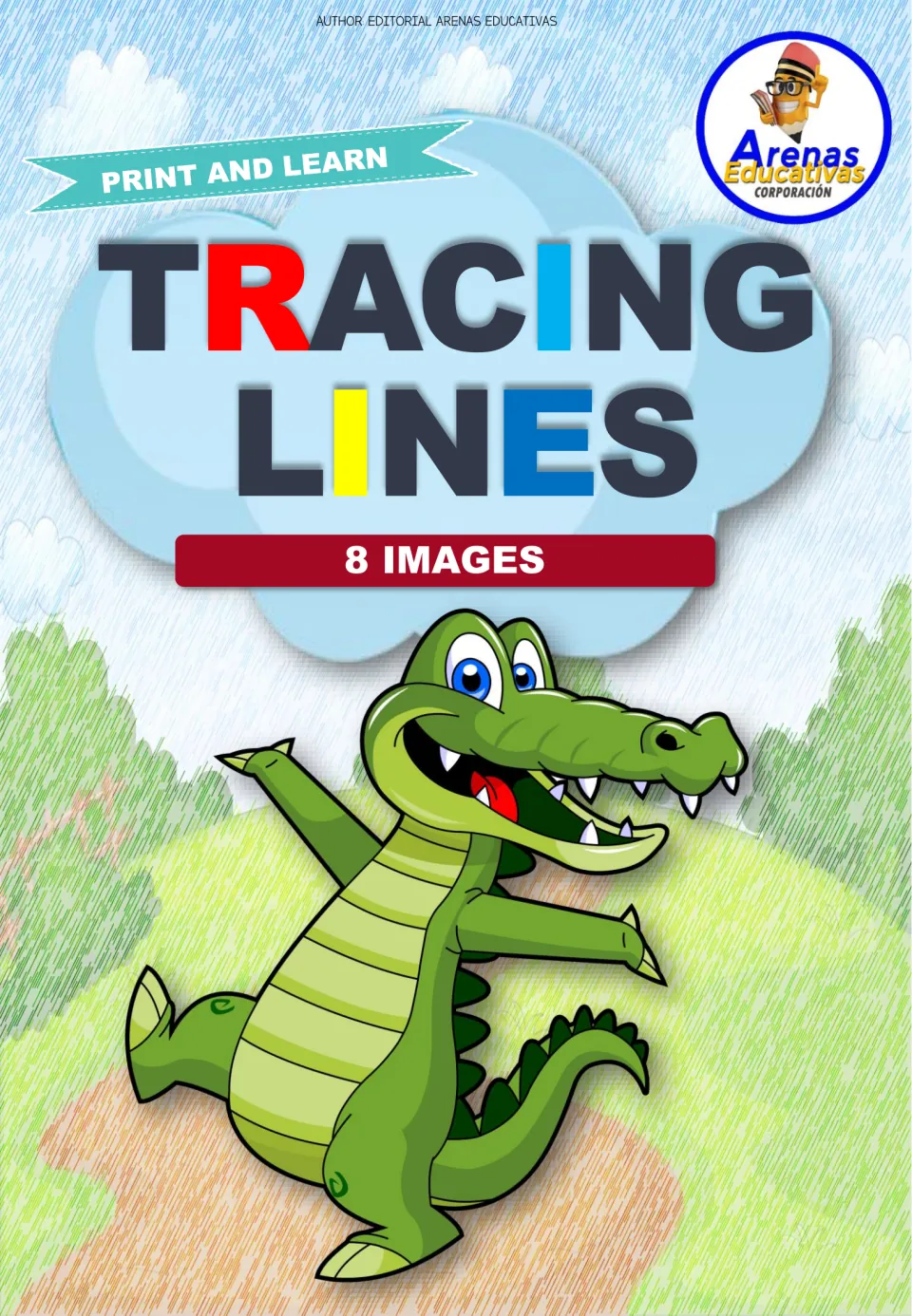 Cover of the picture tracing resource, labeled 'TRACING LINES,' '8 IMAGES,' and 'PRINT AND LEARN'