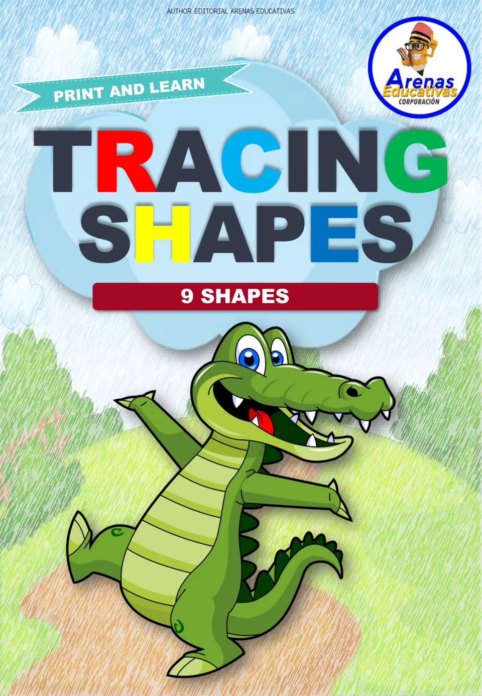 Cover of the Spanish shape-tracing resource, labeled 'Tracing Shapes,' '9 Shapes,' and 'Print and Learn'