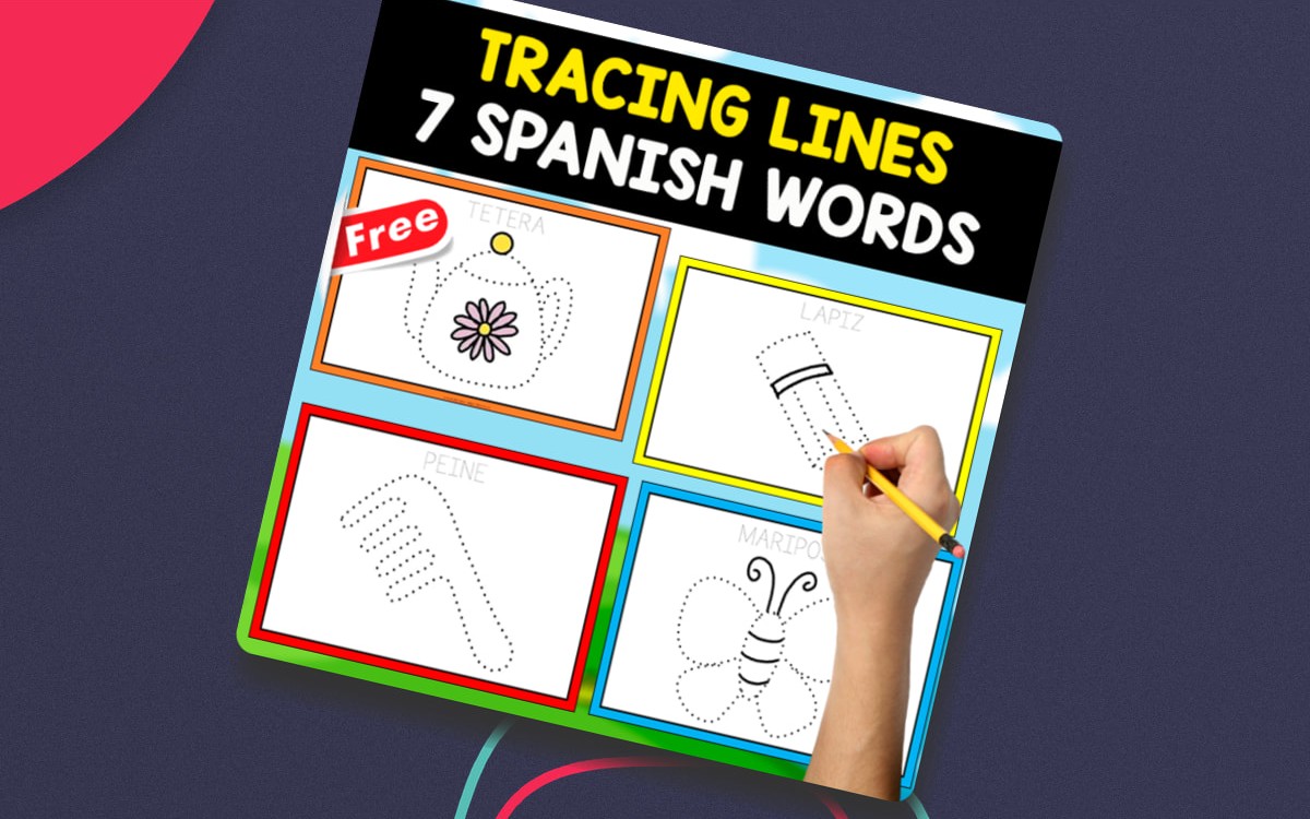 TRACING SPANISH WORDS | 10 FREE WORDS preview: Ten picture-supported Spanish word pages