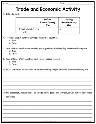 Trade + Economic Activity Reading Packet – sample page 2