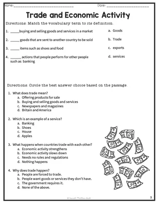 Trade + Economic Activity Reading Packet – sample page 3