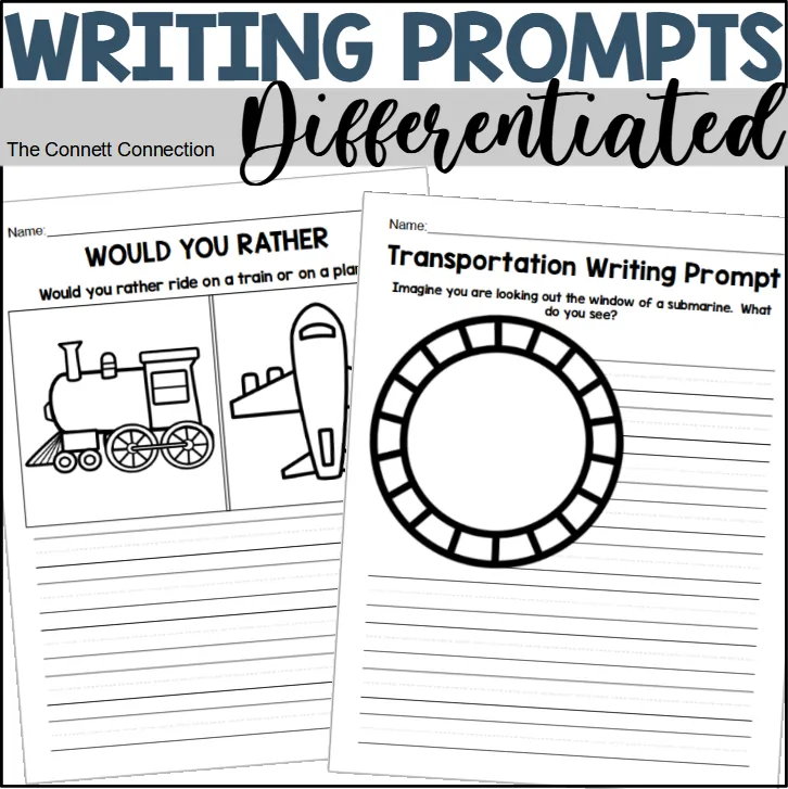 Transportation Creative Writing Prompts and Writing Paper – cover