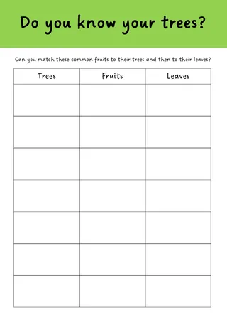 Tree Identification Worksheet – sample page 3