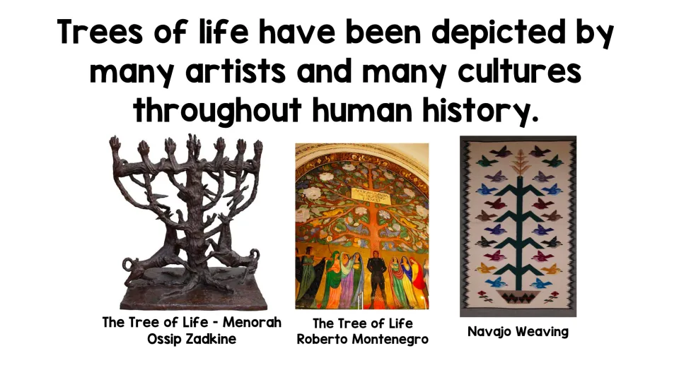 Trees of life across cultures: Ossip Zadkine's menorah sculpture, a Roberto Montenegro mural and a Navajo weaving