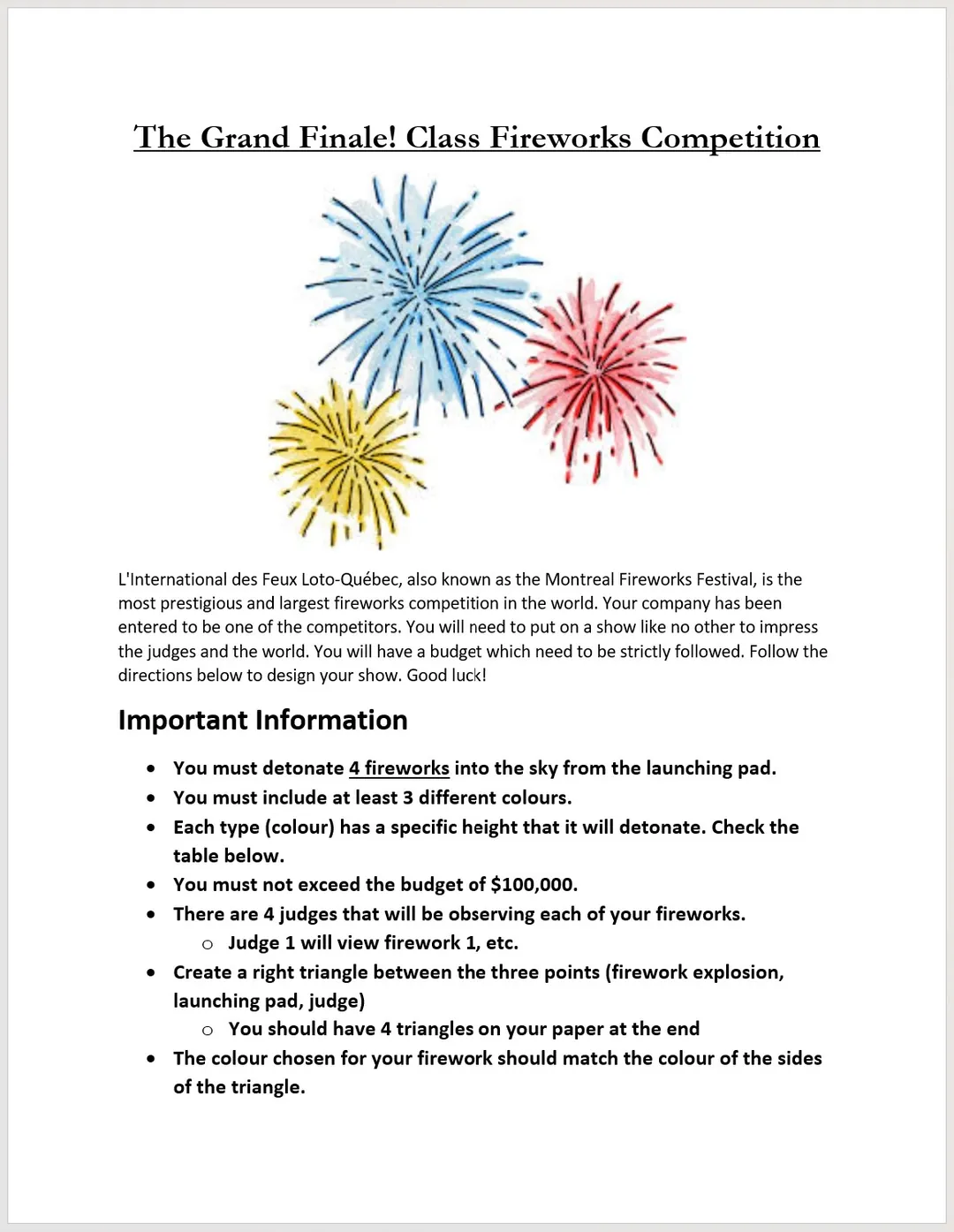 Trigonometry: Fireworks Inquiry Project – cover