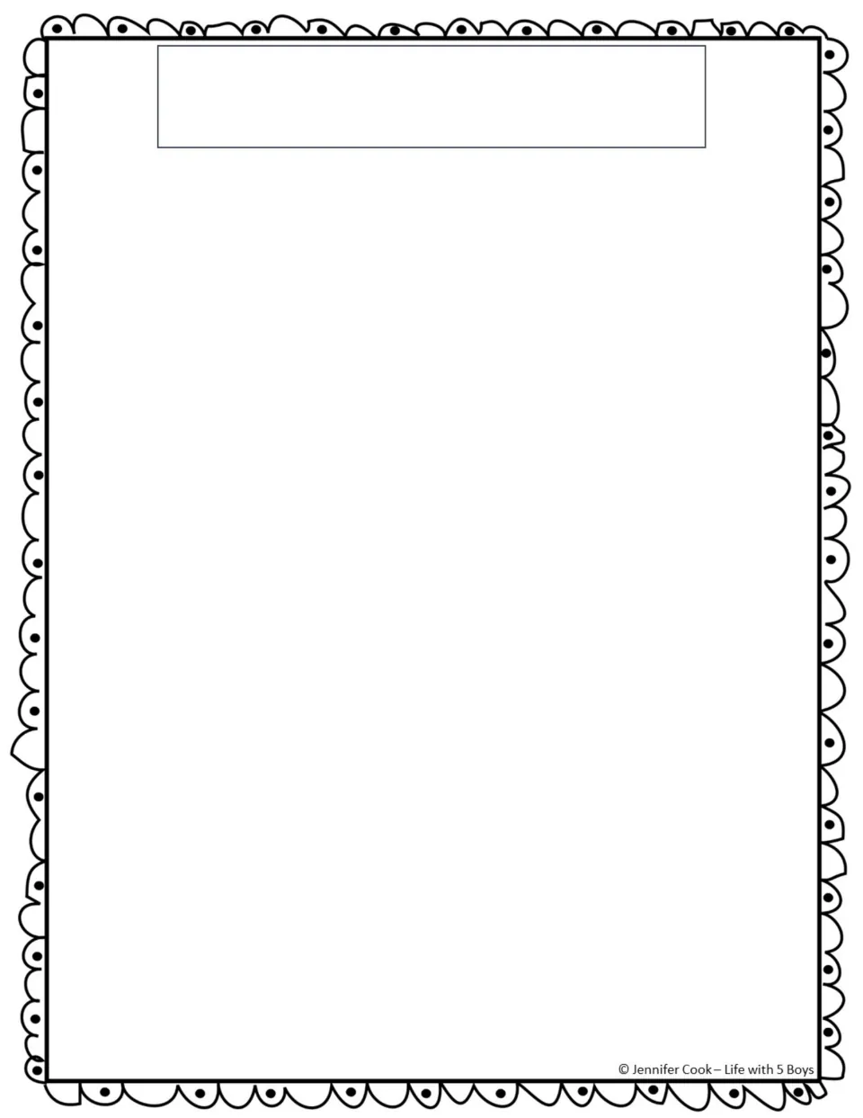 Drawing template for the chosen rainforest animal and its habitat, with space to add a title for the artwork